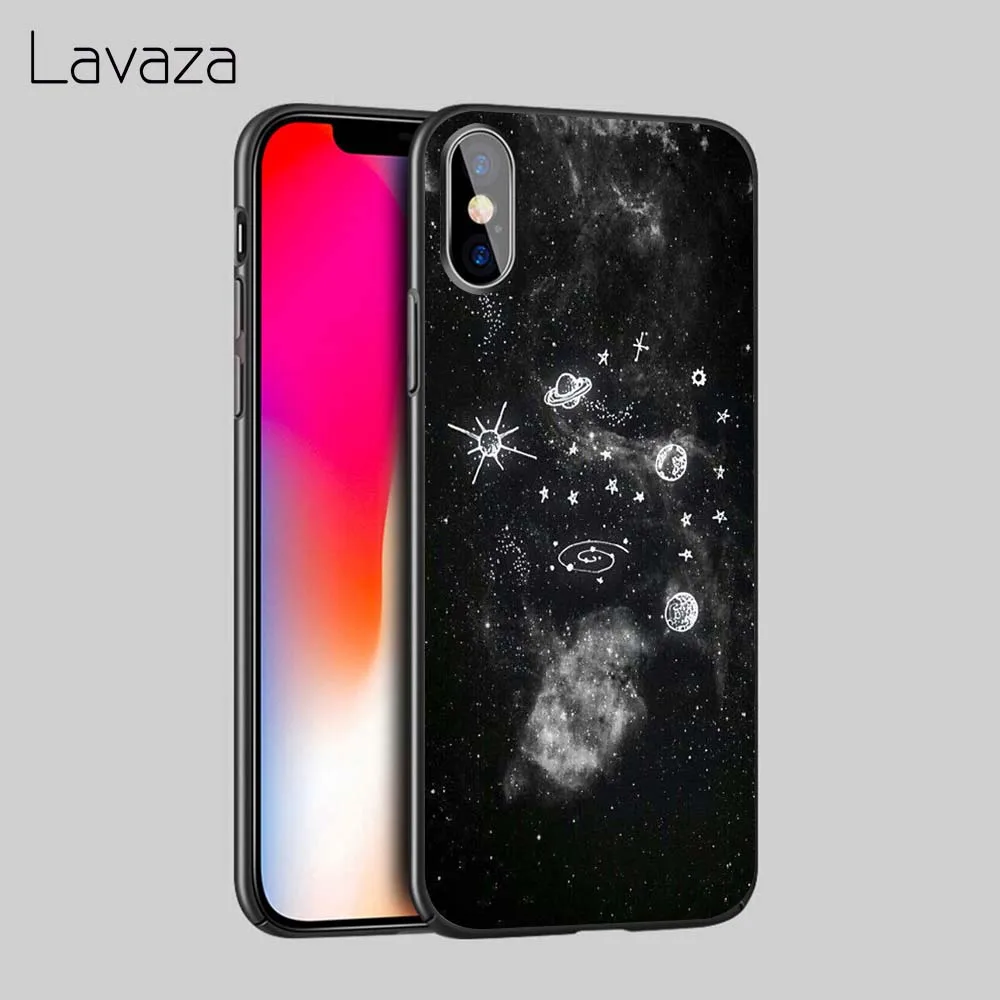 Lavaza Black with White Moon Stars Space Soft TPU Case Cover for Apple iPhone 6 6S 7 8 Plus 5 5S SE X XS MAX XR Silicone Cases | Мобильные