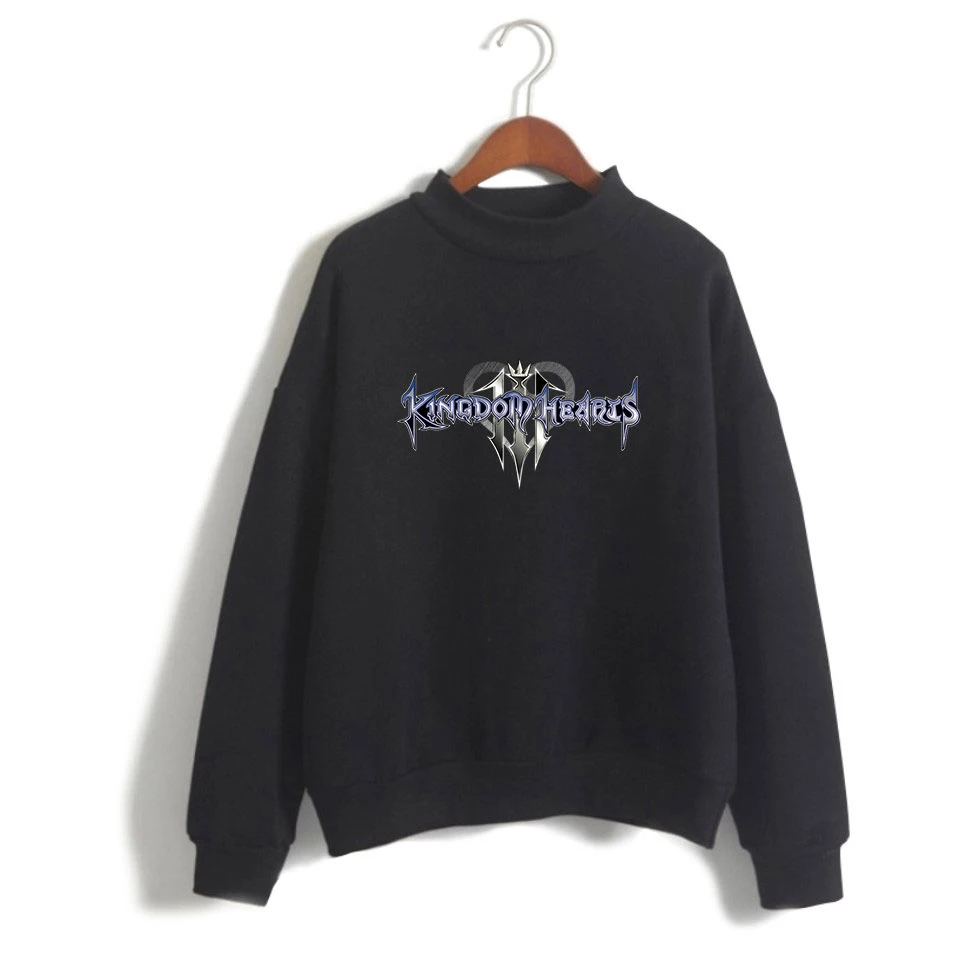 Kingdom hearts/модный Повседневный пуловер с буквенным принтом и длинными рукавами; свитер в Корейском стиле с высоким воротником