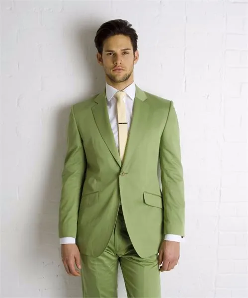

New Style Mens Suits Groomsmen Notch Lapel Groom Tuxedos Olive green Wedding Best Man Suit (Jacket+Pants+Tie) B661