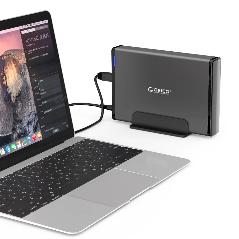 ORICO Алюминиевый жесткий диск HDD корпус USB3.0 к SATA3.0 3,5 дюймов HDD корпус док-станция Поддержка UASP 12V2A мощность