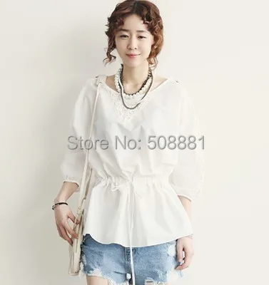 Осень цветок вышивка хлопок винтажный свободного покроя рубашки для женщины