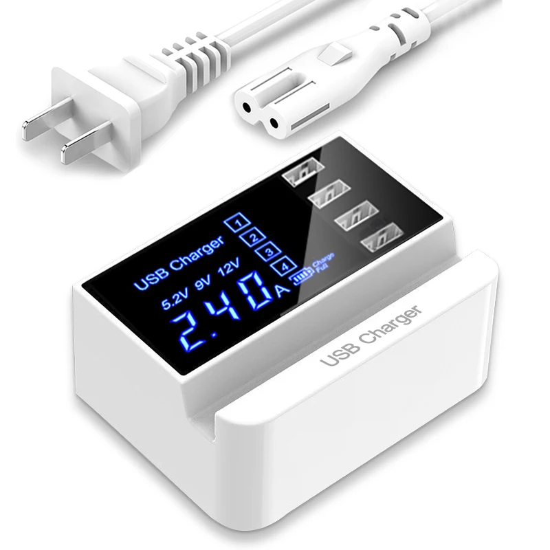 Зарядная станция с 4 USB портами и ЖК дисплеем|Зарядные устройства для телефонов| |