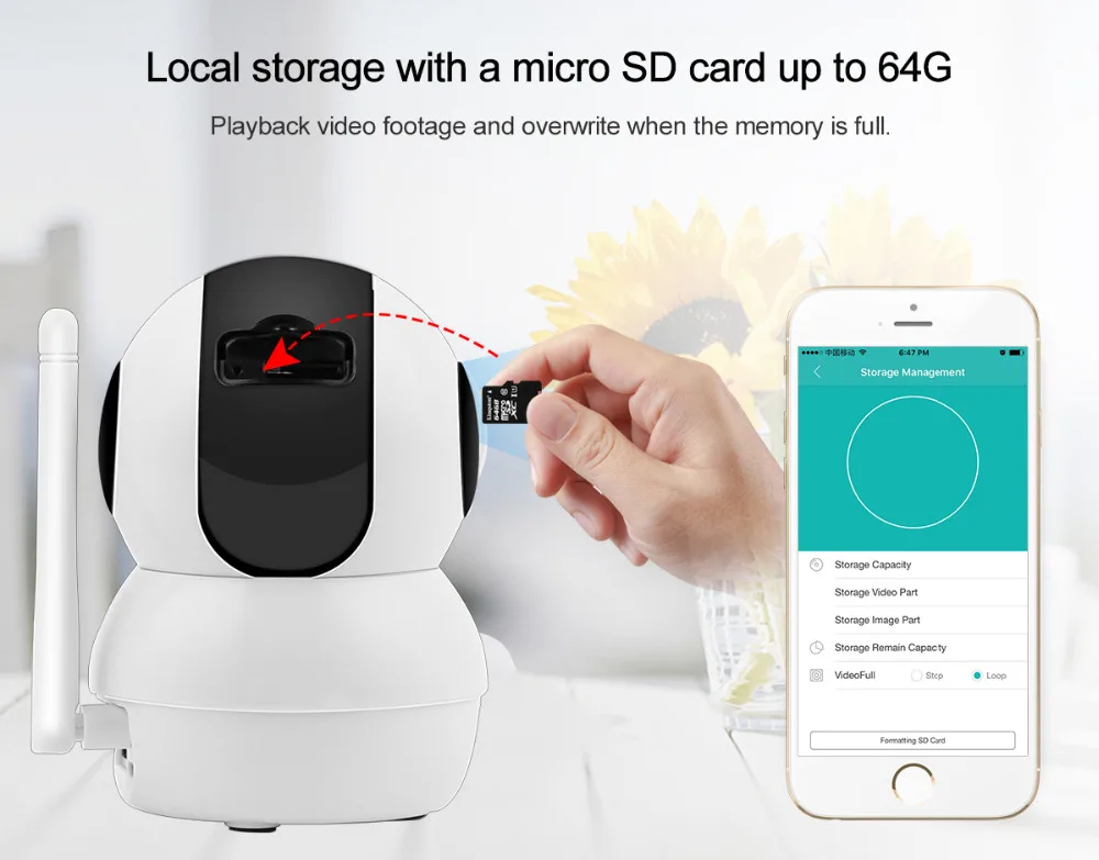 MISECU Смарт мини панорамная Регулируемая IP камеры WiFi 1080 P Крытая купольная камера