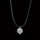 Женское Ожерелье из прозрачной лески с кристаллами, чокер из невидимой цепи с подвеской, носится на шее, лучший подарок