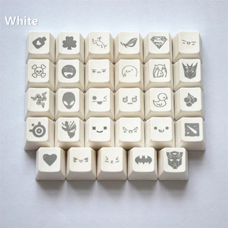 11 видов цветов 29 гравировальная графика DIY PBT keycaps OEM R4 cherry MX Переключатель механическая клавиатура keycap купить один получить один бесплатно - Цвет: White