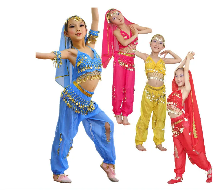 Бесплатная доставка костюмы для танца живота детей детская одежда индийского