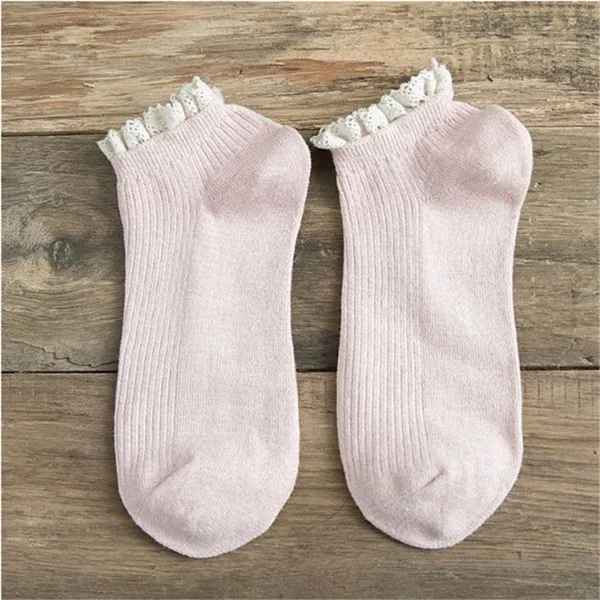 pink Модные мягкие хлопковые женские носки с кружевными оборками наивысшего качества; сезон весна-зима; милые носки для милой принцессы; удобные милые носки с оборками для девочек - Цвет: pink