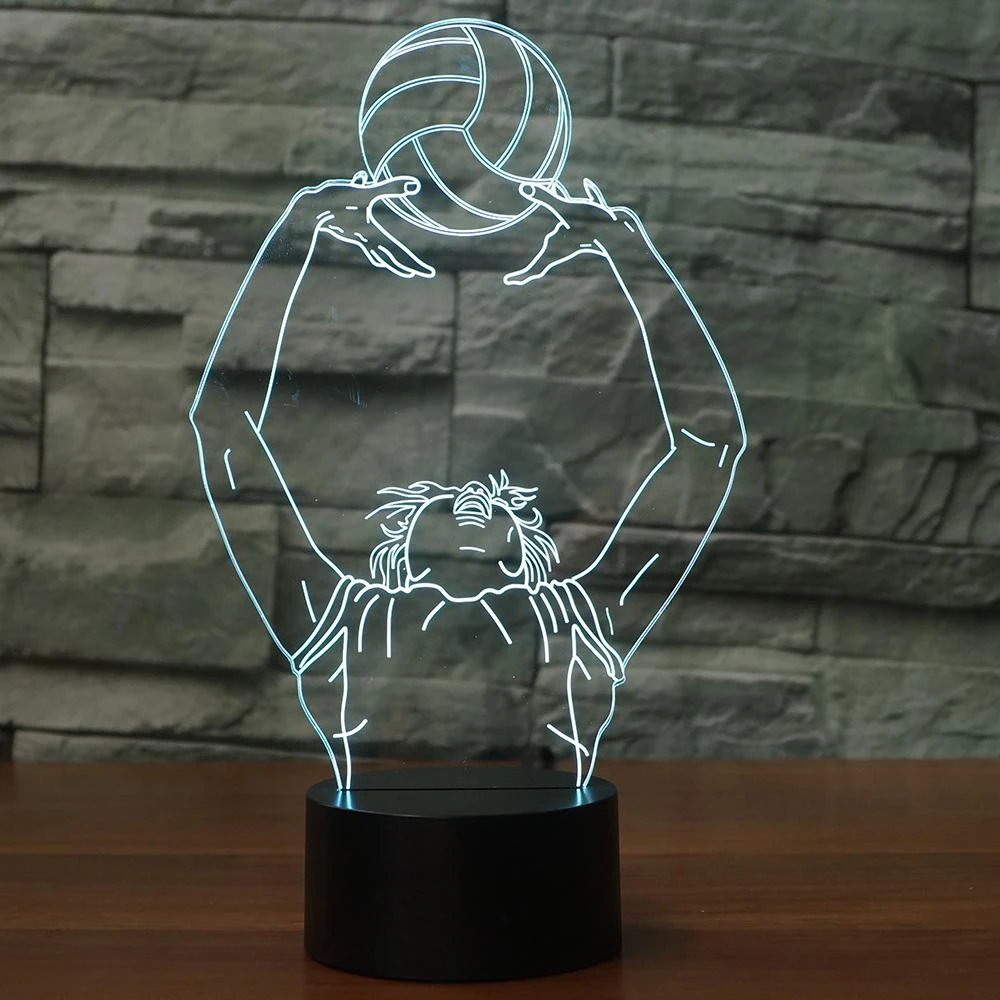 Играйте в волейбол моделирование светодиодный 3D настольная лампа сенсорный