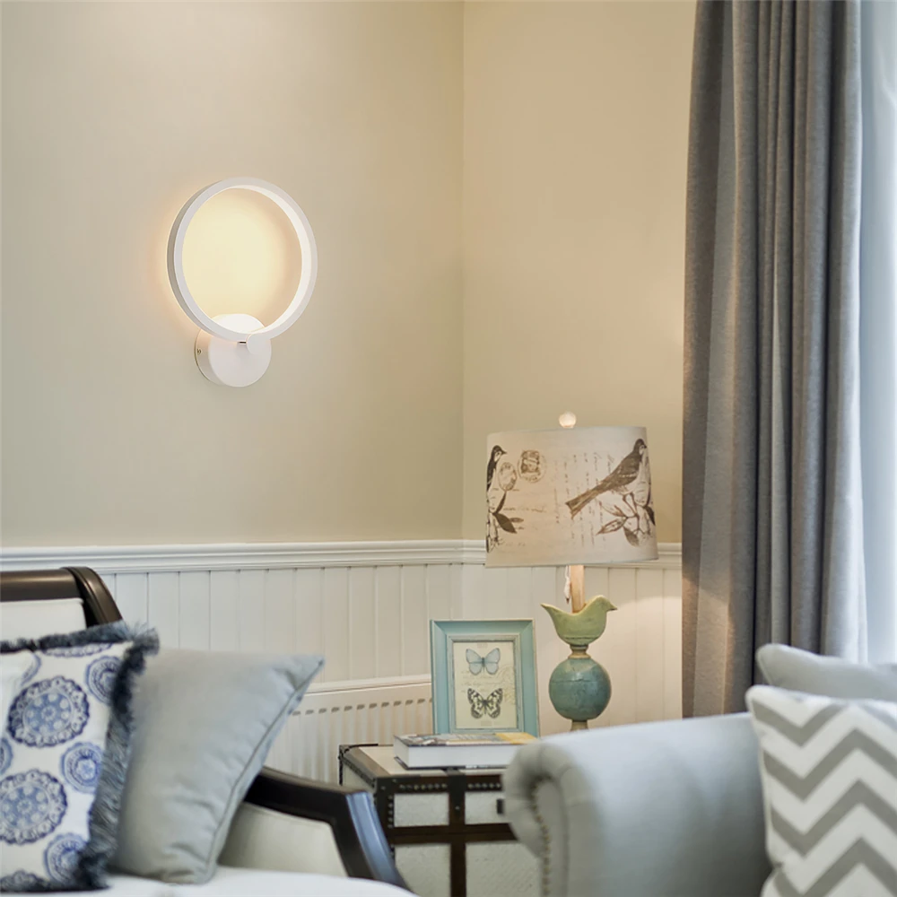 Круглая настенная светодиодная лампа комнатное бра для спальни прикроватного