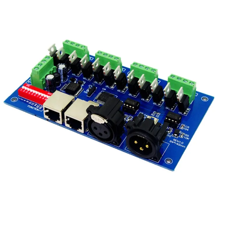 freeshipping best price 1pcs 12 channel Max 3A 4 groups with(XLR RJ45) dmx512 decoder Controller use for led strip light | Лампы и