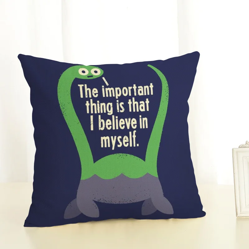 Cushion Cover Наволочка для подушки 45x45 см Наволочки домашний декор животных Динозавр Тираннозавр Рекс Печать Хлопок Лен наволочки - Цвет: Cushion Cover