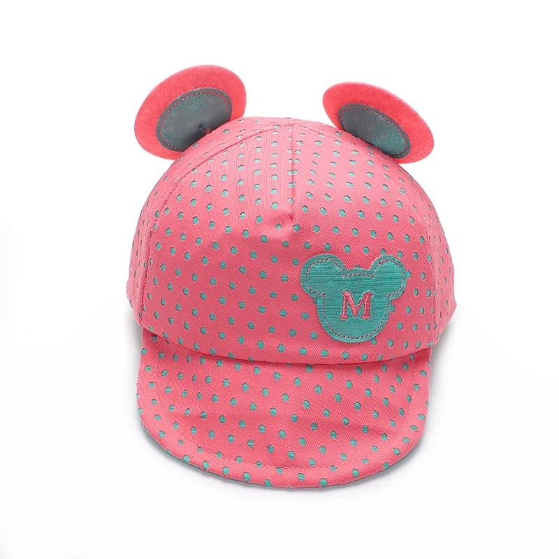 Dots Baby Cap Mouse Cotton Girls Boys M Baseball Sun Hat With Ear Spring Summer Hats For Boy Girl 2018 Accessories | Детская одежда и