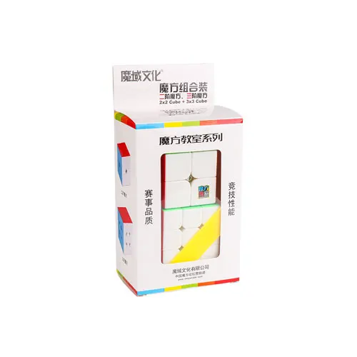 MoYu Yuhu 2-куб пакет 2x2/oneplus 3/OnePlus x 3 волшебный кубик-MF2 MF3 Скорость куб Комплект Головоломка Черный цветной 2 шт./компл. развивающая игрушка для детей - Цвет: sticke