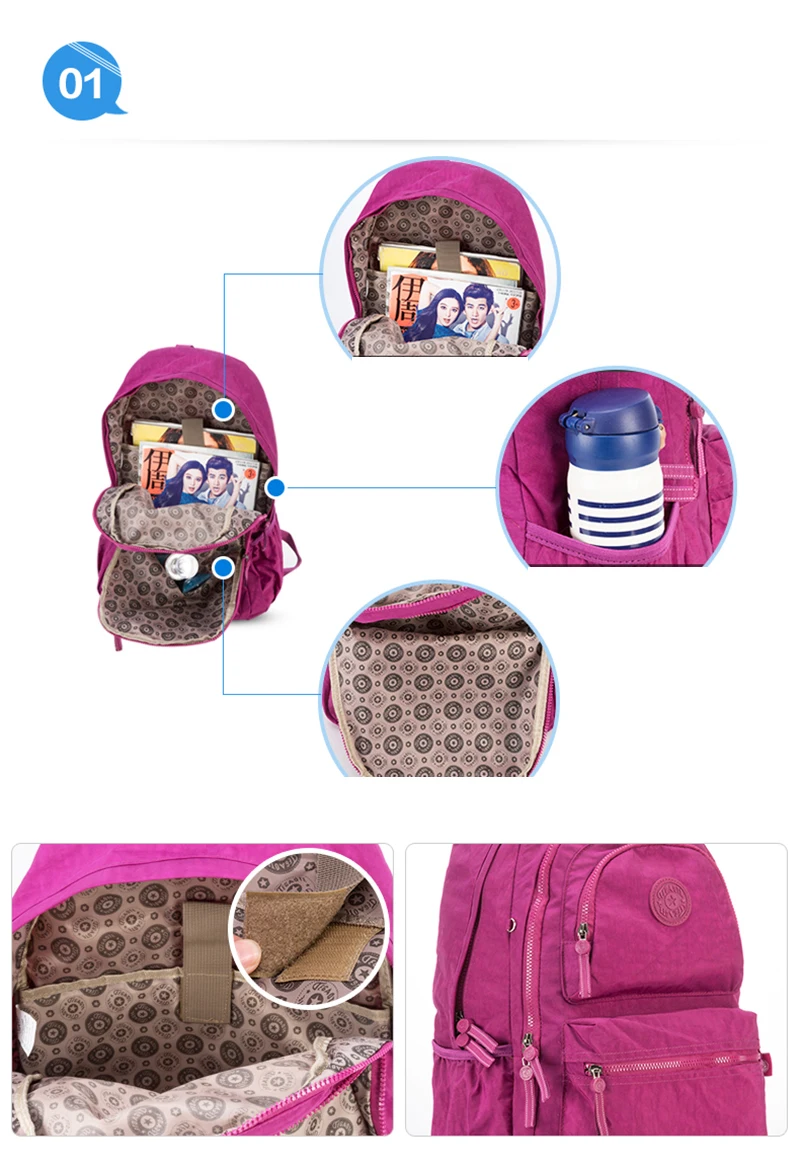 TEGAOTE женский рюкзак для девочек-подростков Mochila Feminina, школьная сумка, рюкзак из нейлона, водонепроницаемый повседневный рюкзак для ноутбука, женский рюкзак