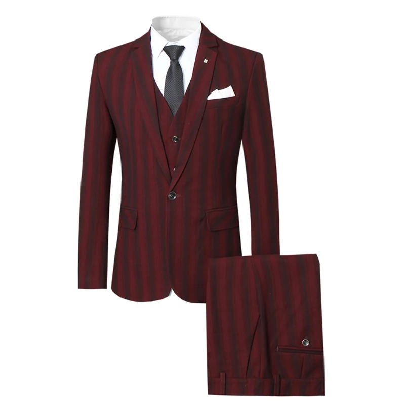 YUNCLOS ретро Британский Стиль Свадебные облегающие мужские костюмы 3 предмета