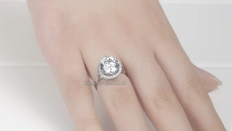 Choucong, модное женское кольцо с короной, 5ct, AAAAA, циркон, cz, 925 пробы, серебро, обручальное кольцо для женщин