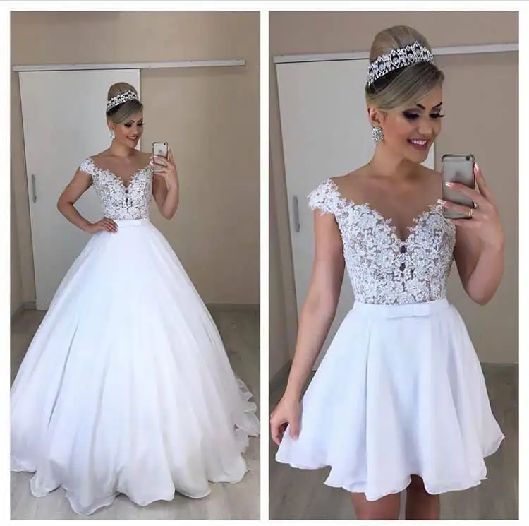 Свадебное платье со съемной юбкой 2 в 1 свадебное для невесты | Свадьбы и торжества
