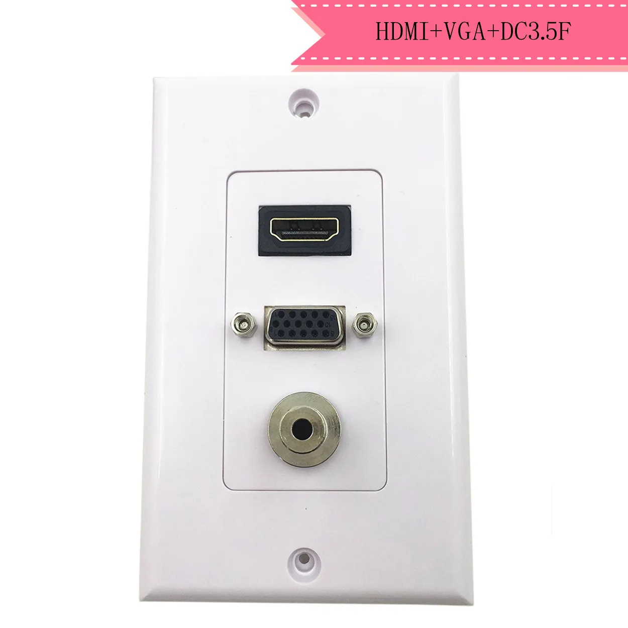 Solderless аудио DC3.5 Женский HD VGA Панель подключены к стене Подключите компьютер