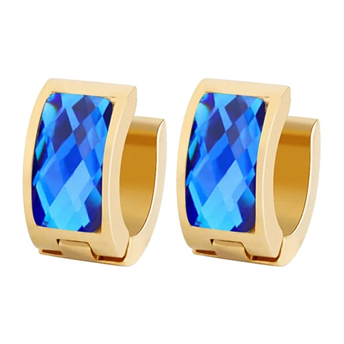 Women's Crystal Golden Tone Ear Studs Hoop Huggie Wedding Party Copper Earrings BD43 | Украшения и аксессуары