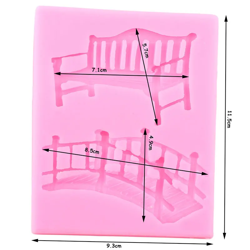 3D ремесло скамья мост силикон формы для сахара украшения торта помадка форма