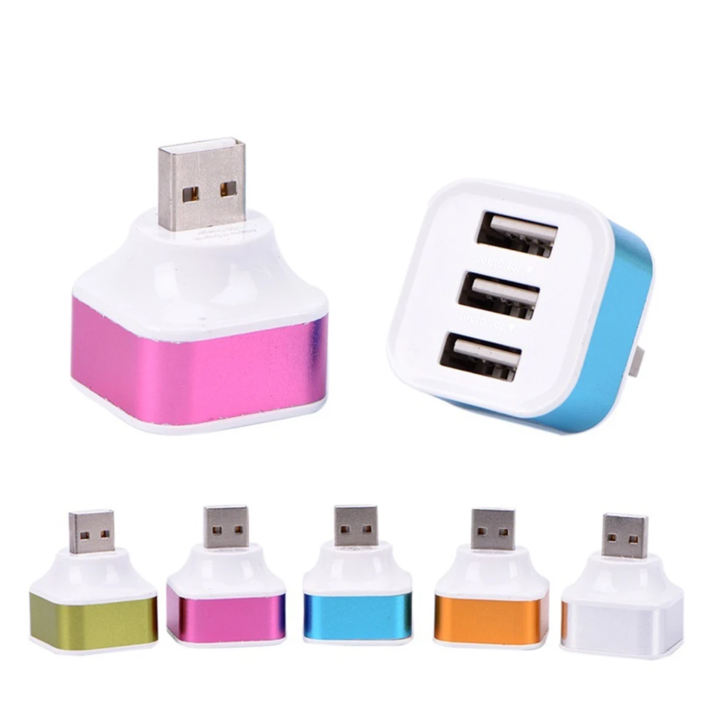 1 USB папа на 3 USB мама порта пластиковый сплиттер концентратор мобильного телефона зарядный кабель адаптер зарядное устройство - изображение