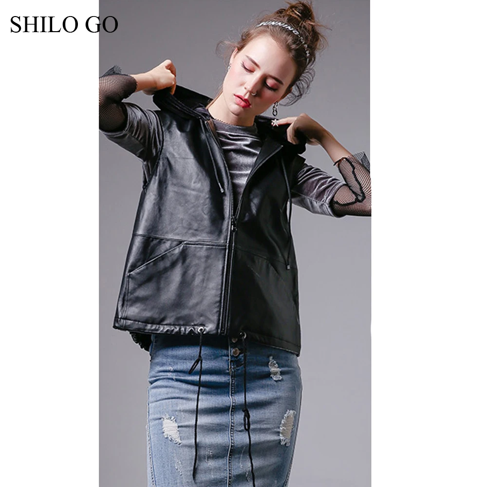 Женский Осенний жилет из натуральной овечьей кожи SHILO GO лаконичный свободный