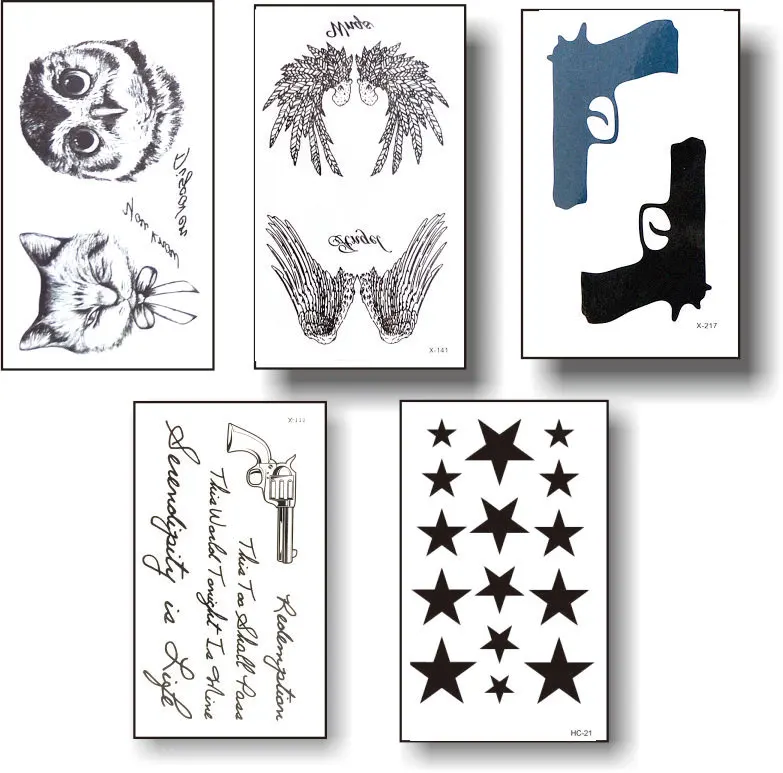 5 шт./компл. временные крошечные татуировки нетоксичный и водостойкий пистолет