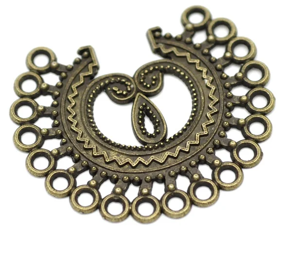 

DoreenBeads Antique Bronze Connectors 4.4x3.9cm(1-3/4"x1-1/2"), sold per lot of 10 (B16195), yiwu