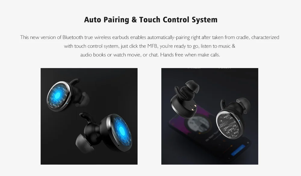 Padmate X13 настоящие Беспроводные наушники с Bluetooth 5,0 водонепроницаемые наушники-вкладыши бинауральные портативные наушники с шумоподавлением