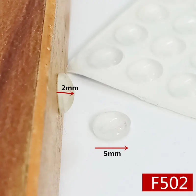 F502 5x2mm 60 зерен двери шкафа бампер различного размера из силикона материал для кухонного шкафа самоклеящаяся Демпферная Накладка для дверного стоппа - Цвет: F502 5x2mm