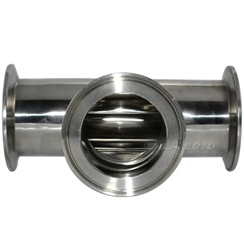 MEGAIRON 1-1/4&quot OD 57mm Stainless Steel SS316 Sanitary 3 Way Tee Ferrule 77MM Fit 2.5&quot Tri Clamp | Обустройство дома