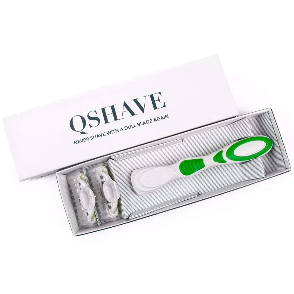 Фото Бритва для женского бикини Beauty Qshave Green, 1 шт., ручка для бритья и 2 шт. лезвия X5, США №2