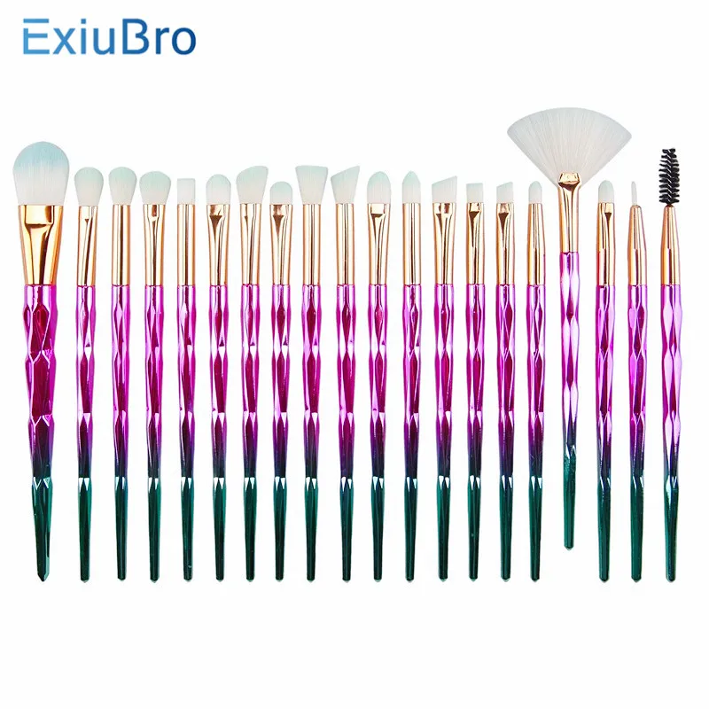 Набор кистей для макияжа профессиональная цветная Косметическая основа