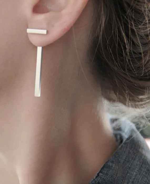 Минималистичная мода простой: золото серебро цвет серьги гвоздики ювелирные