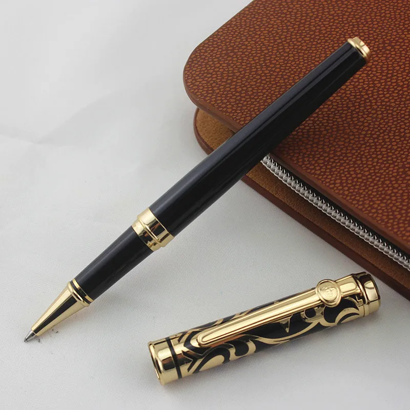 

AAA quality brand DUKE black metal Roller ball pen with Box fine office stationery luxury Writing ball pens gift