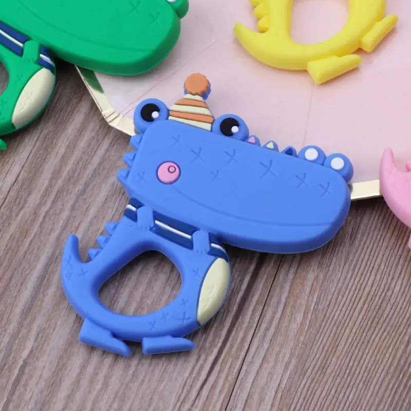 Детский Прорезыватель с рисунком крокодила пищевой силиконовый для зубов из