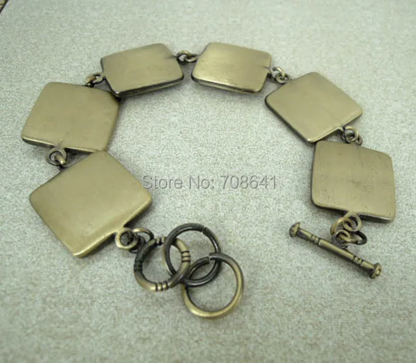 Antique Bronze Brushed Brass Bracelet 18mm Square Bezel Trays Blank Glass Cabochon Bases Cuff Bangle Settings Wholesale | Украшения и
