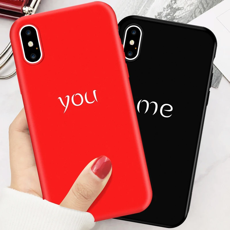 Чехлы для телефонов JAMULAR YOU ME iPhone 7 XS MAX XR X 8 6 6s Plus забавная мягкая задняя крышка из