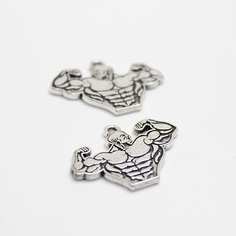 10pcs- Weight Lifting Charm Funny Strong Muscle Men Bodybuilding Weightlifting Pendants For DIY Jewelry Making pj2731 | Украшения и