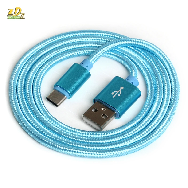 100 шт./лот 1 м/2 м/3 м нейлоновый USB Type-C Micro 5pin 8pin кабель для синхронизации данных и