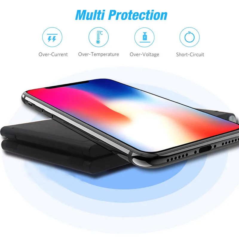 Портативное Qi Беспроводное складное зарядное устройство для iPhone X 8 Samsung S9 S8 Note Phone