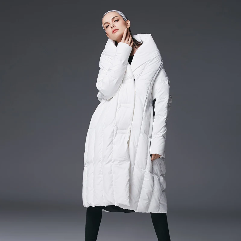 Пуховик женский черный белый длинный свободный|jacket down|jacket stylejacket quality |