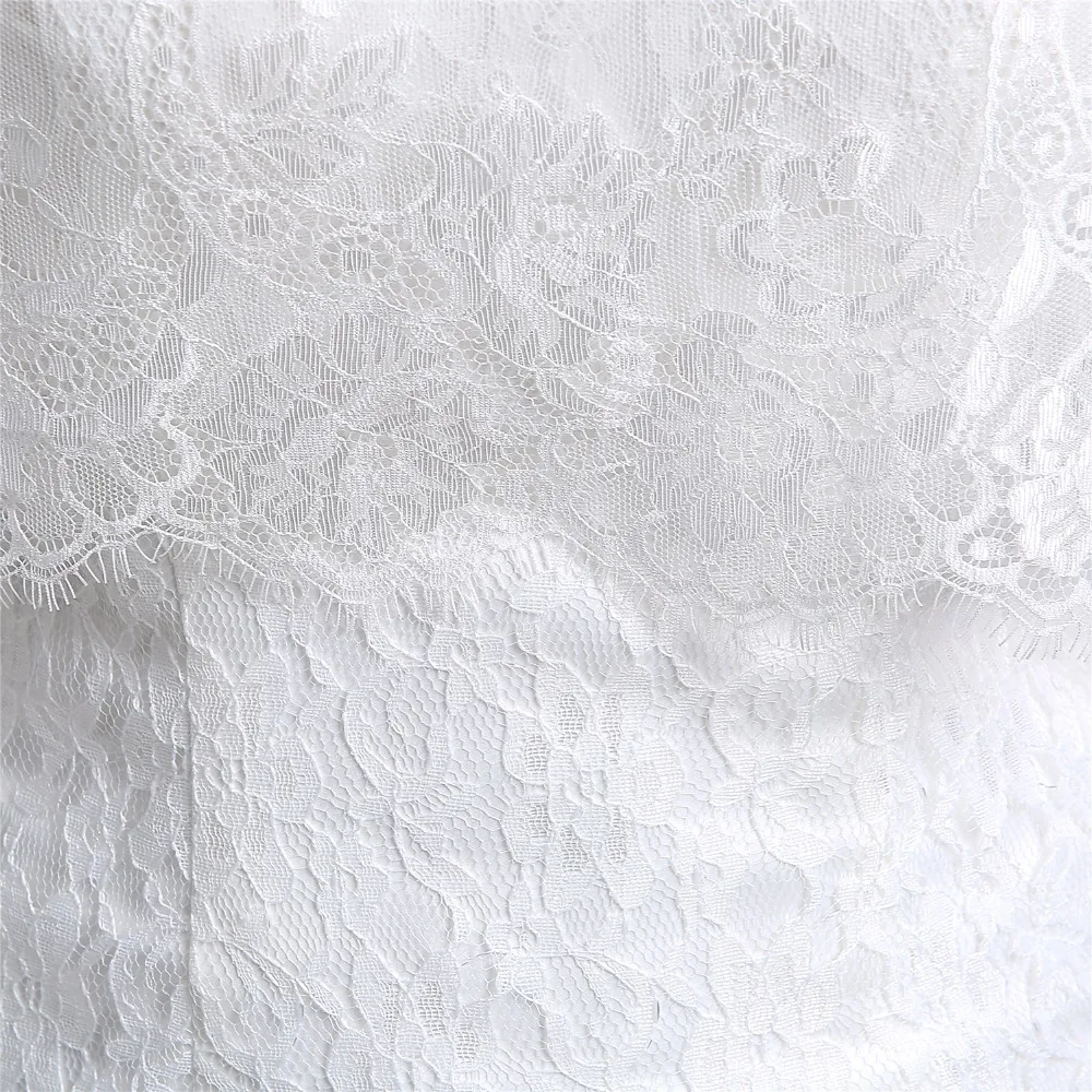 Элегантное кружевное свадебное платье русалки 2020 корсет с расклешенным рукавом