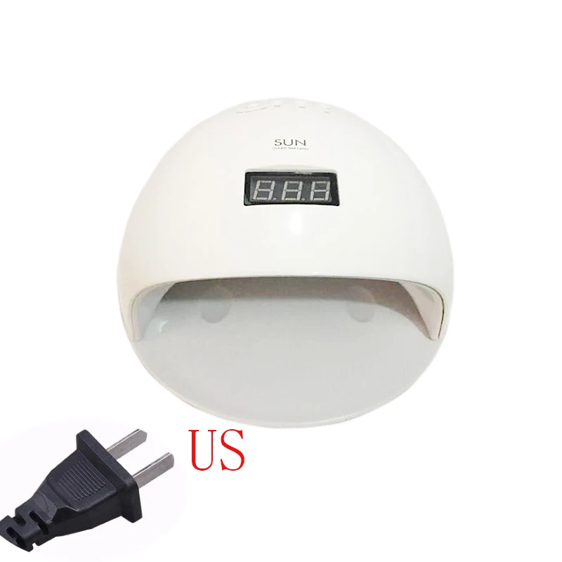 WHITE - US PLUG УФ лампа для ногтей, машинка для стрижки 48 Вт Сушилка для ногтей Светодиодная УФ-лампа для ногтей Гель-лак леча светильник с нижней 30 s/60 s таймер лампа для ЖК-дисплея для лака для ногтей, сушилка - Цвет: WHITE - US PLUG