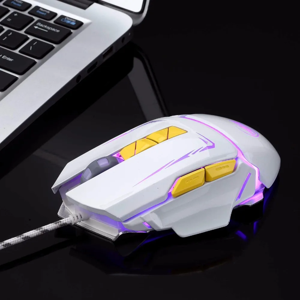 Профессиональная Проводная игровая мышь 3200 точек/дюйм USB оптическая геймер мыши 6