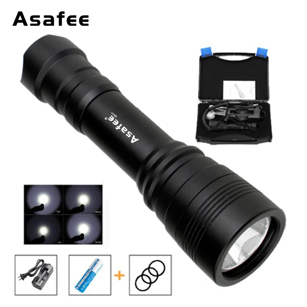 Asafee фонарик для дайвинга технический отдыха Torc Cree светодиодный с аквалангом