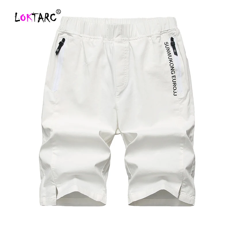 White LOKTARC/комплект с шортами-карго для мальчиков шорты для мальчиков однотонные белые узкие шорты-Чино с несколькими карманами модная летняя одежда-бермуды - Цвет: White
