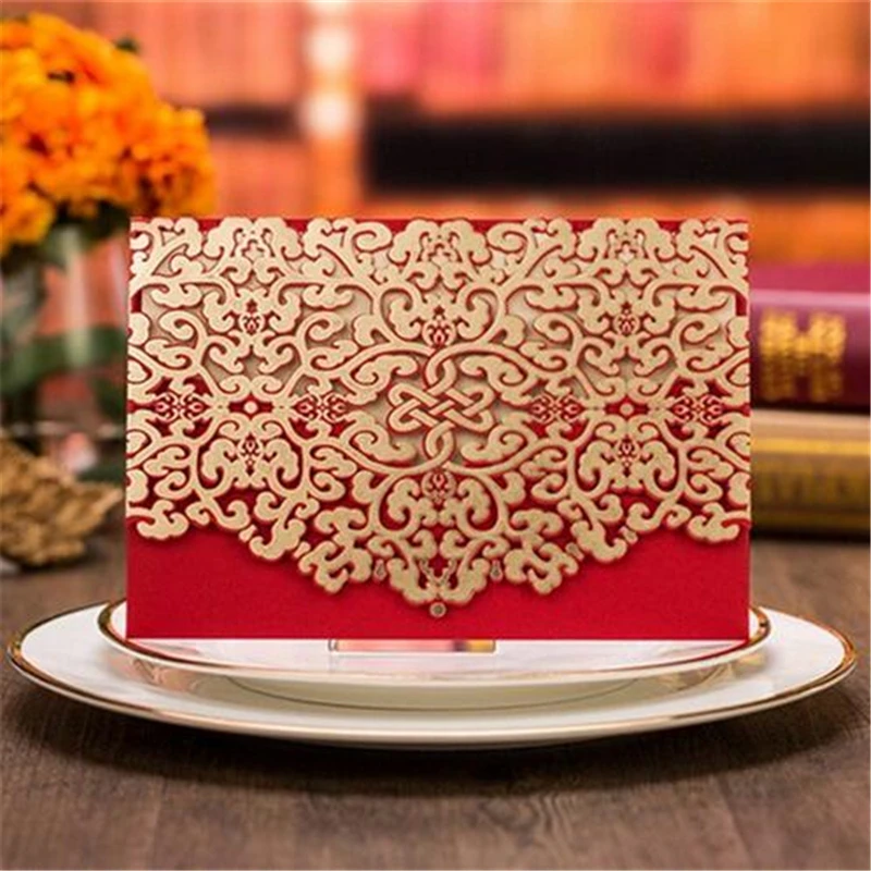 10 шт. романтические кружевные винтажные свадебные пригласительные открытки для