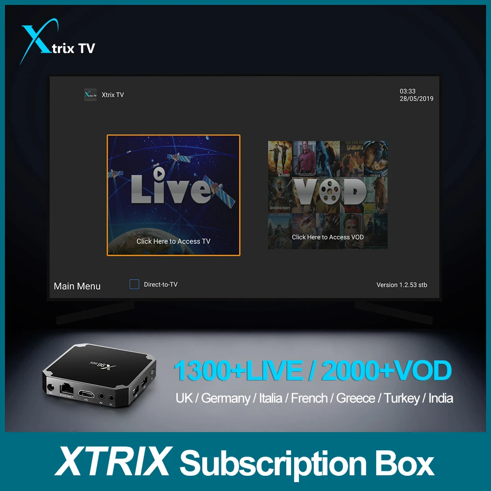 Apkin tv box Xtrix tv IP tv код подписка с арабским Грецией Великобритании Италии живой спорт и VOD для Android Smart tv Box