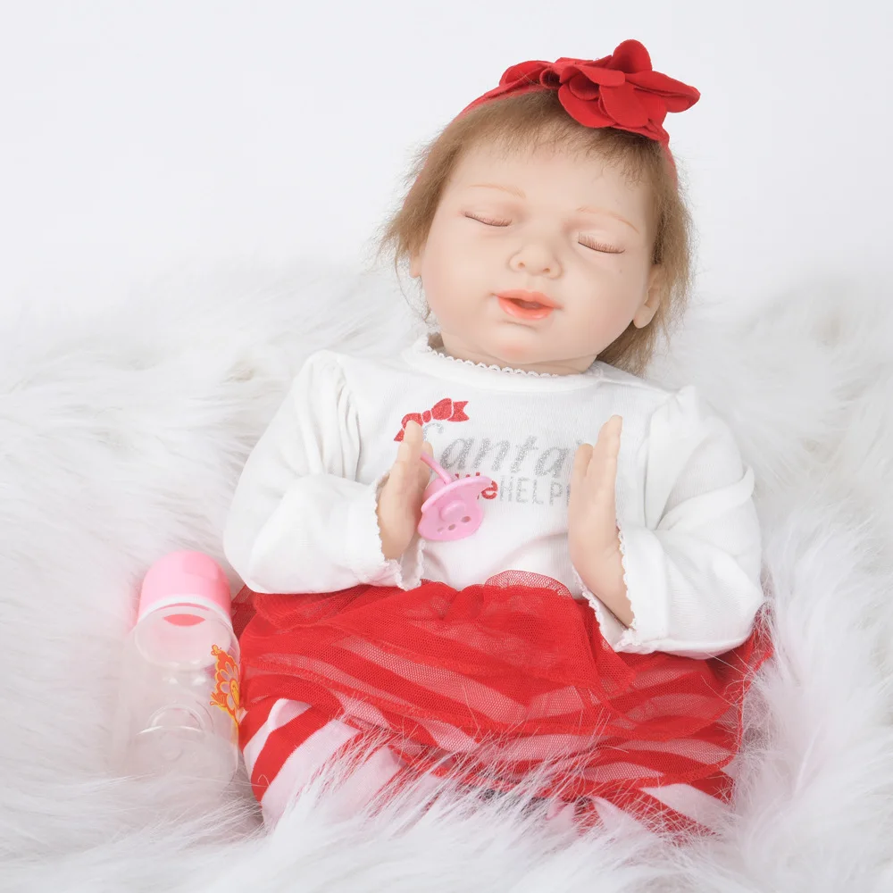 55 см Reborn Baby Doll Toys Cute Bebe Alive moher Cloth Body Kit для детей подарок на день рождения Play